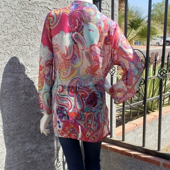 TRAVEL SMITH SHEER BLOUSE - Picture 5 of 6